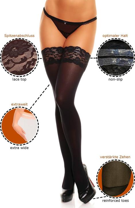 Image du produit Glamory Micro 60 Bas autofixants, couleur noir, taille 52-54 (60 DEN, 52 - 54)