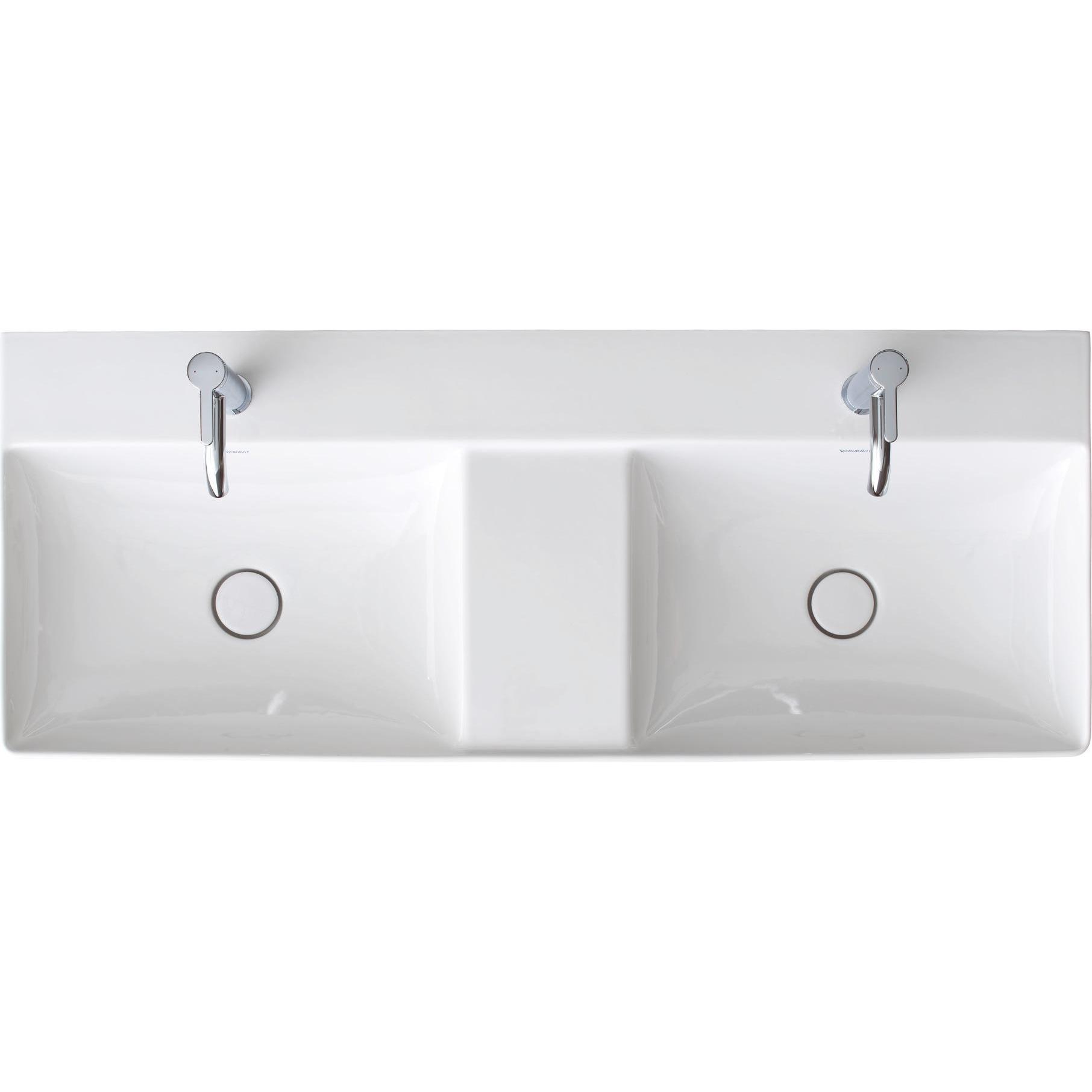 Duravit, Waschbecken, Doppelwaschtisch DURASQUARE o ÜL m HLB geschli 1200x470mm 1 HL weiss (470 mm, 1200 mm)