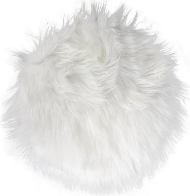 MICA Living Dekofell rund - weiss - ca. 35 x 2,3 cm