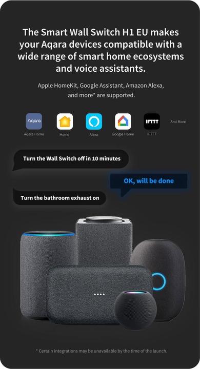 Produktbild Aqara Smart Wall Switch H1 Grau With Neutral, Single Rocker (Zigbee)