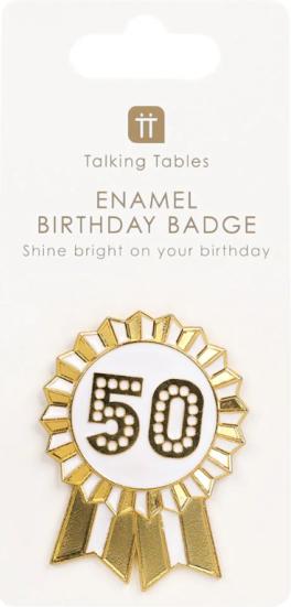 Image du produit TALKING TABLES Gold Happy Birthday Badge 50