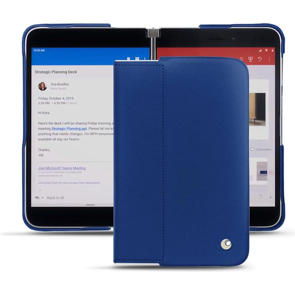 Noreve Lederschutzhülle (Microsoft Surface Duo), Smartphone Hülle, Blau