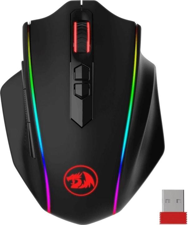 Redragon Vampire Elite Wireless and Wired Gaming Mouse Black RGB Lighting (Cable, Wireless)