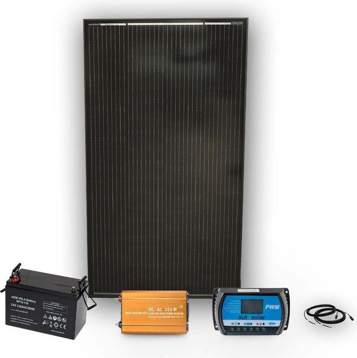 Immagine prodotto Autosolar Sistema solare da 160W per camper con batteria da 110Ah e inverter da 300W (160 W)