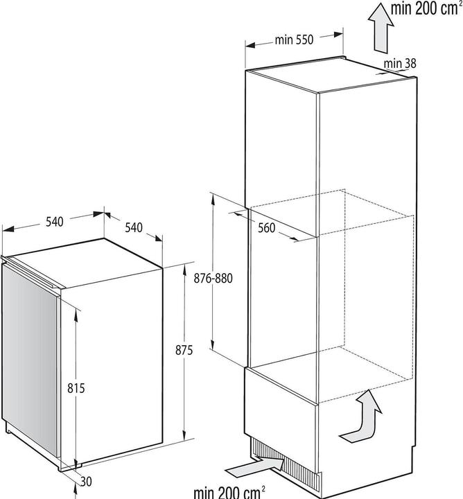 Image du produit Gorenje Réfrigérateur encastrable GORE (129 l)