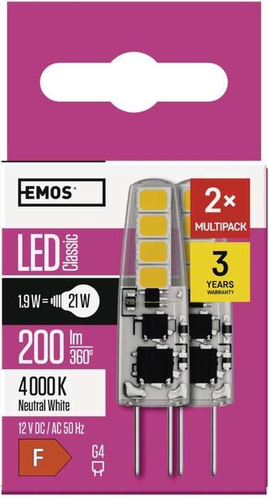 Produktbild Emos LED Lampe Classic (G4, 1.90 W, 200 lm, 2 x, F)