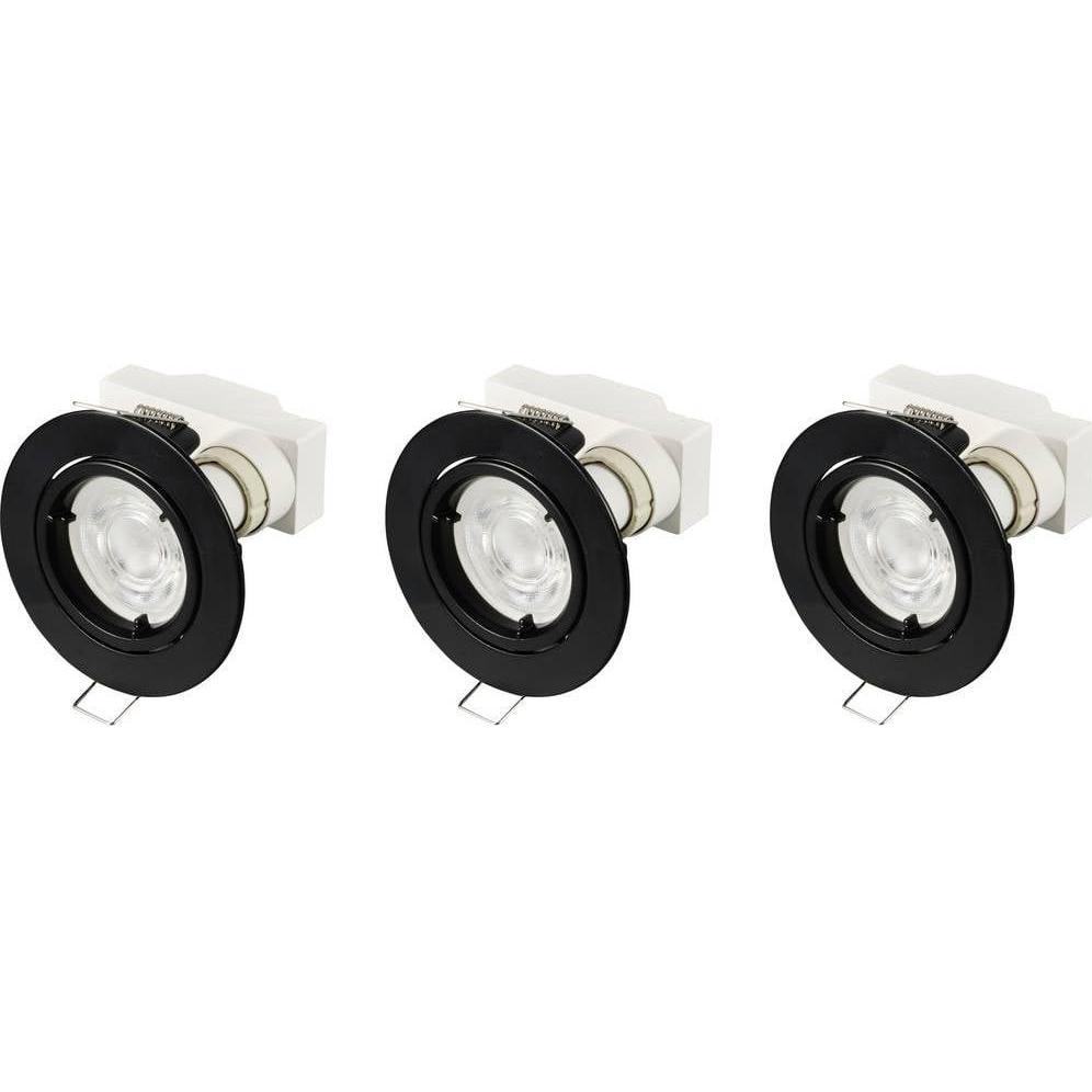 Sygonix, Applique + Plafoniera, LED-Einbauleuchte 3er Set LED GU10 3 W Schwarz (1035 lm, GU10)