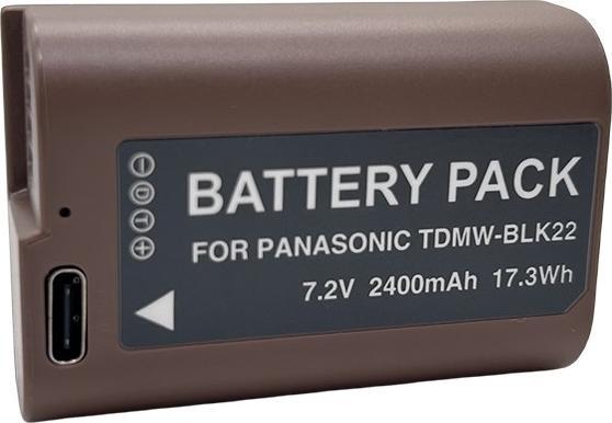 Image du produit Acconic Batterie avec entrée USB-C pour Panasonic DMW-BLK22E DMW-BLK22 DC-S5 G9 GH5 GH5S GH6 (Batterie de l'appareil photo)