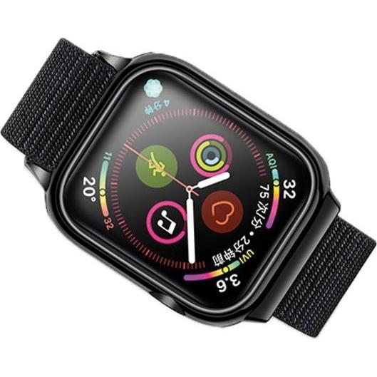 Usams Pasek z etui Apple Watch 4567 SE 4041mm. czarnyblack ZB73IW1 USZB0 (38 mm, 40 mm, 41 mm, Nylon), Uhrenarmband, Sch...