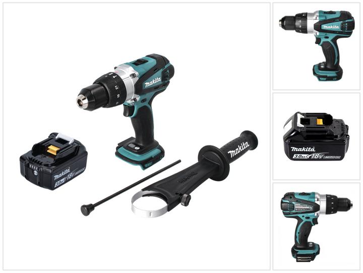 Makita DHP 458 F1 Battery impact drill 18V 91Nm + 1x 3.0 Ah battery (Rechargeable battery operated)