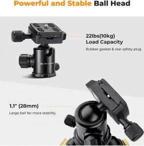 Actual product image K&F Concept B234A1 Stativ mit BH-28 Kugelkopf (Metal)