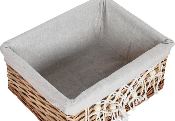 Image du produit Esprit Laundry basket Home White Natural wicker Shabby Chic 47 x 35 x 55 cm 5 Pieces