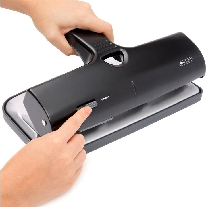 Produktbild Rapesco 1293 ALU 40 Hochleistung 4-fach Locher (bis zu 40 Blatt) Schwarz