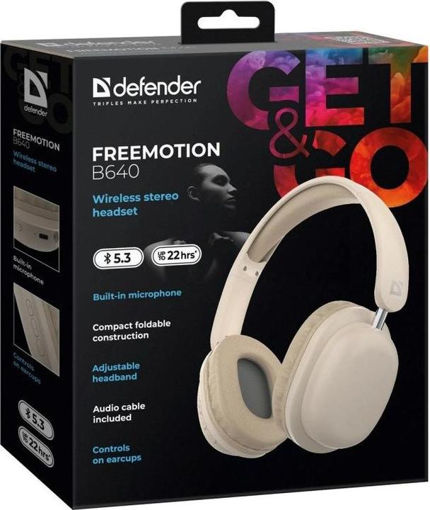 Actual product image Defender Bluetooth-Kopfhörer FR EEMOTION B640 BEIGE (Wireless)
