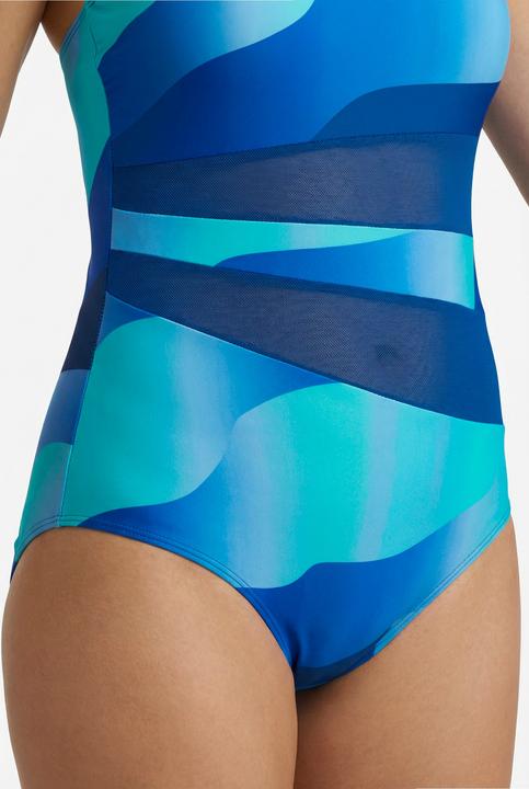 Actual product image Ulla Popken Ombre Wave Split Strap One Piece Swimsuit (52)