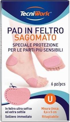 Tecniwork Sagomato Felt Pad 8x6x5cm (Fussbad)
