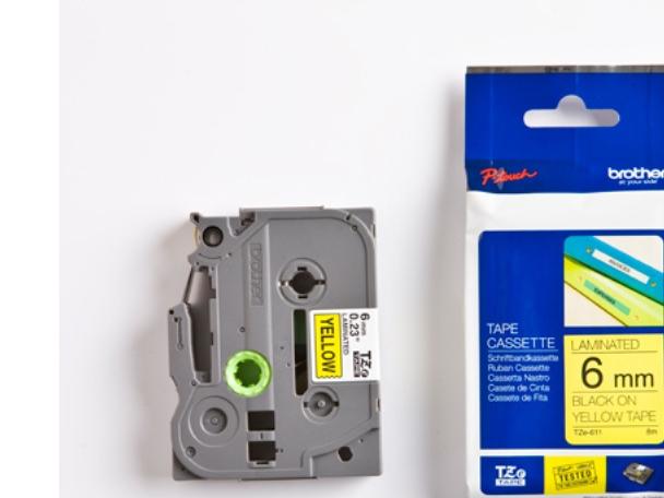 Produktbild Brother TZ611 Laminiertes Band (0.60 cm, Gelb, Schwarz)