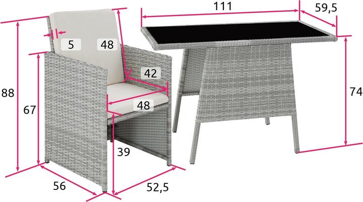 Actual product image tectake Rattan garden furniture set Lausanne