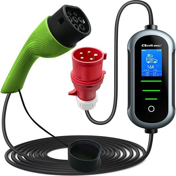 Qoltec, Stazione di ricarica auto elettriche, Ładowarka 52436 Tipo 2 11kW 5m (Tipo 2, 11 kW, 16 A)