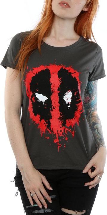 Actual product image Deadpool Womens/Ladies Splat Face Cotton T-Shirt (XXL)
