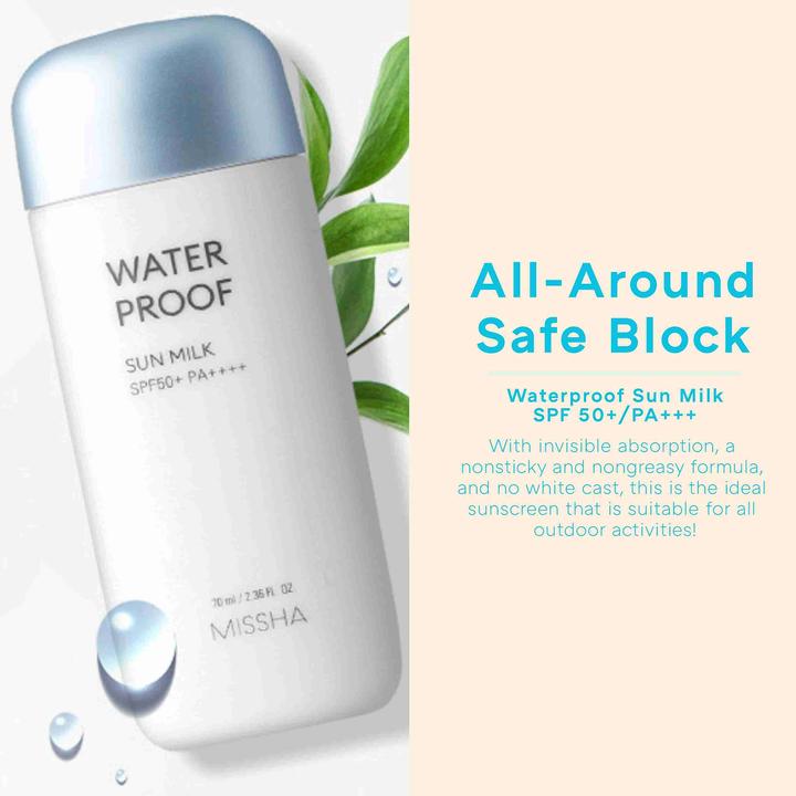 Image du produit Missha All-Around safe block Lait solaire étanche (Lait solaire, Crème solaire, SPF 50, 70 ml)