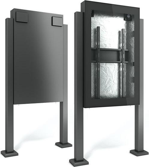 Image du produit DSS Stèle d'extérieur Portrait, écran 65", noir