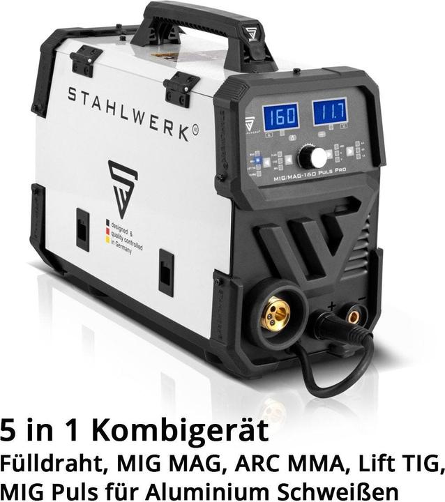 Produktbild Stahlwerk Schweissgerät MIG MAG 160 Puls Pro IGBT Kombigerät mit 160 Ampere