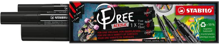 Actual product image STABILO Acrylic marker Free Acrylic Mix Black, 3-pack (3x)