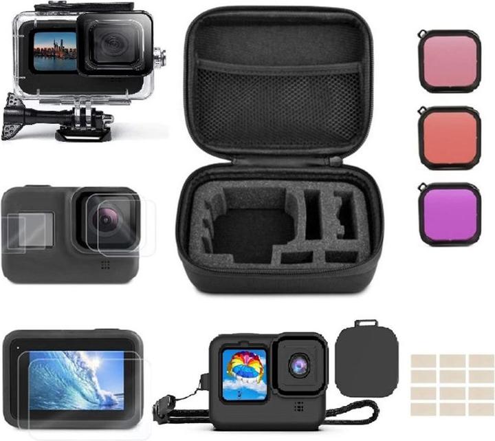 Image du produit Ueli Express GoPro Hero 12 / 11 / 10 / 9 Black Boîtier étanche Filtre de plongée et kit de démarrage de voyage (Hero 12, Hero 11 Noir, Hero 10 Noir, Hero 9 Noir)