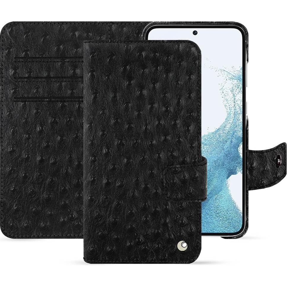 Noreve Lederschutzhülle Samsung Galaxy S23 (Samsung Galaxy S23+), Smartphone Hülle, Schwarz