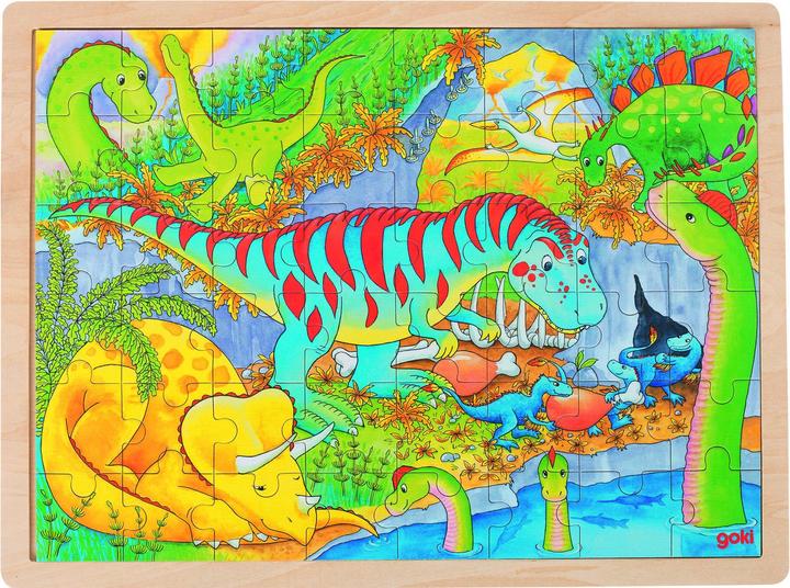 Image du produit Goki Puzzle en bois - Dino (48 pièces)