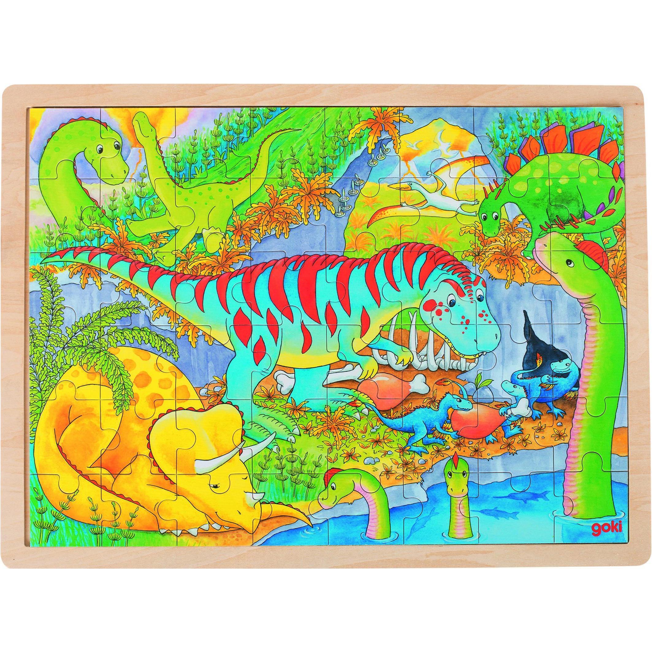 Goki Wooden Puzzle - Dino (48 Teile)