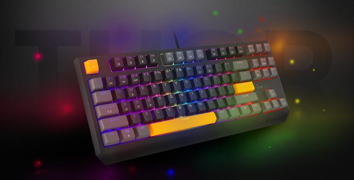 Actual product image Genesis Thor 230 TKL Anchor Gray Positive RGB Outemu Red (US, Cable, Wireless)