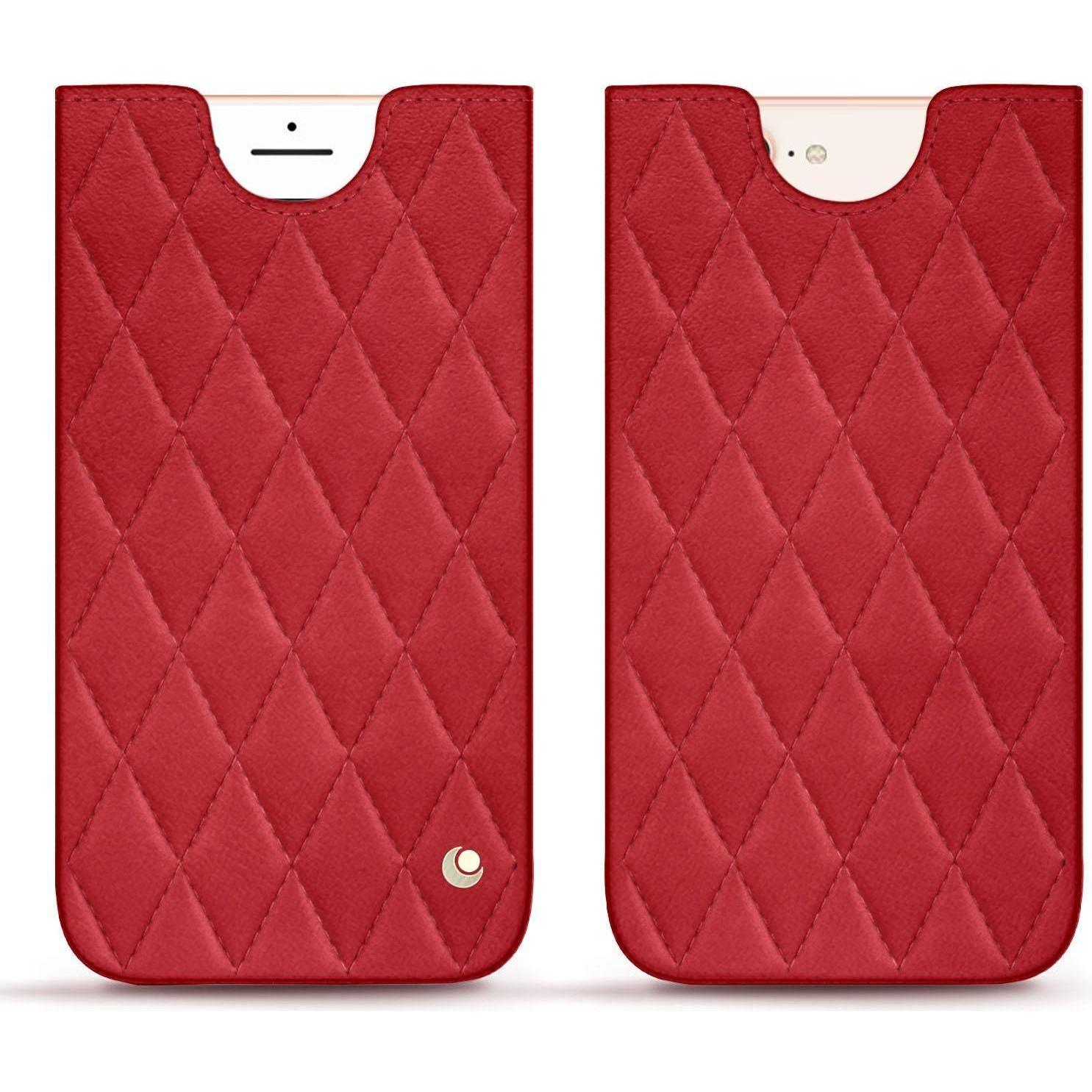 Noreve Lederschutzhülle (Apple iPhone 8 Plus), Smartphone Hülle, Rot