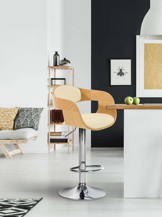 Actual product image CLP Kingston bar stool, natural/cream