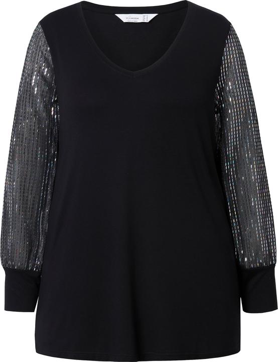 Actual product image Miamoda T-Shirt, A-Linie, Glitzerjersey-Langarm (50)