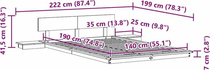 Image du produit vidaXL Bettgestell (140 x 190 cm)