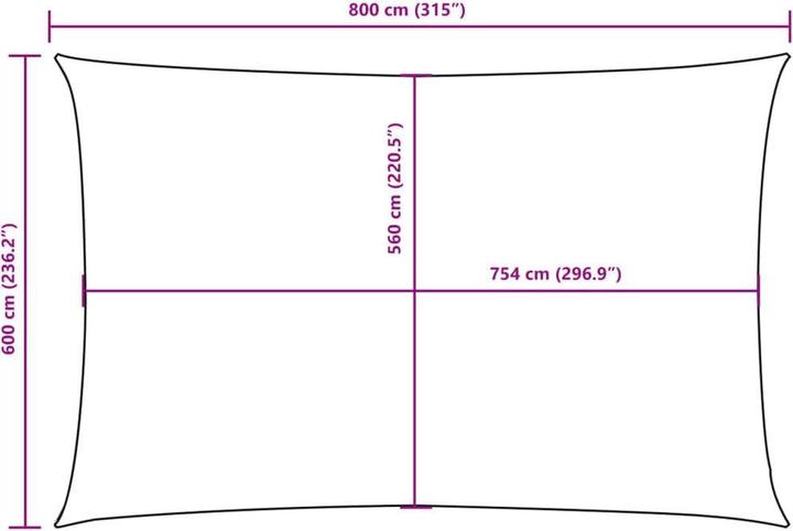 Produktbild vidaXL Sonnensegel (600 x 800 cm)