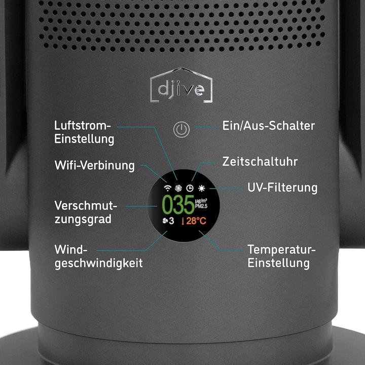 Produktbild Djive Ventilator, Heizlüfter & Luftreiniger, Anthrazit (25 m²)