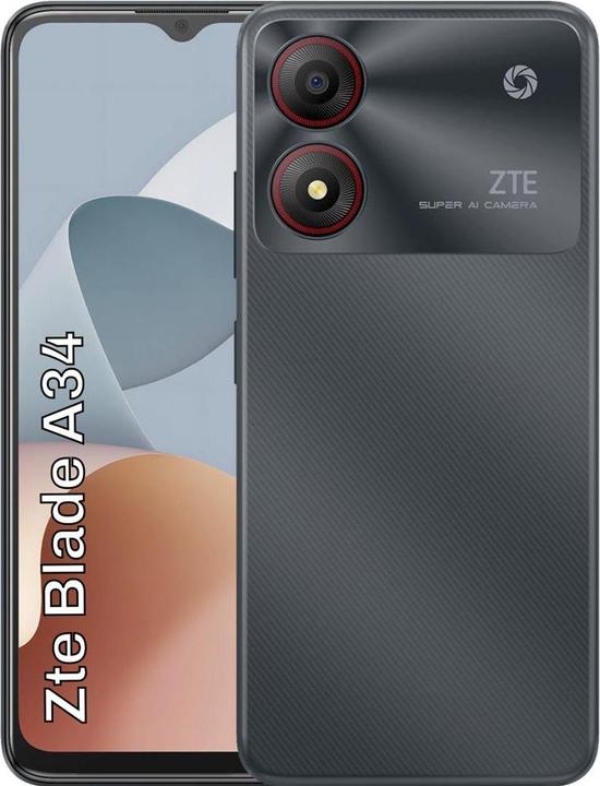 Produktbild ZTE BLADE A34 6+64GB (2+4GB RAM) 4G GREY OEM (64 GB, Grau, 6.60", Dual SIM, 8 Mpx, 4G)