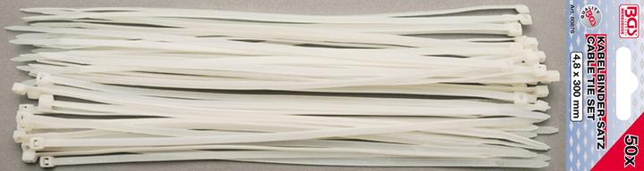 Actual product image BGS Cable Tie Set white 4.8 x 300 mm 50 pcs. (300 mm, 50 pcs.)
