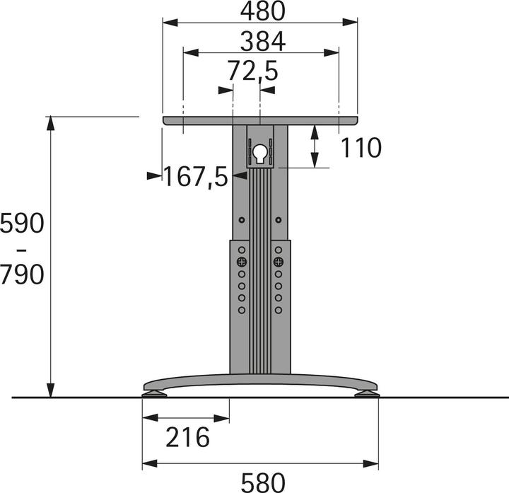 Actual product image Hettich T-chain foot height adjustable