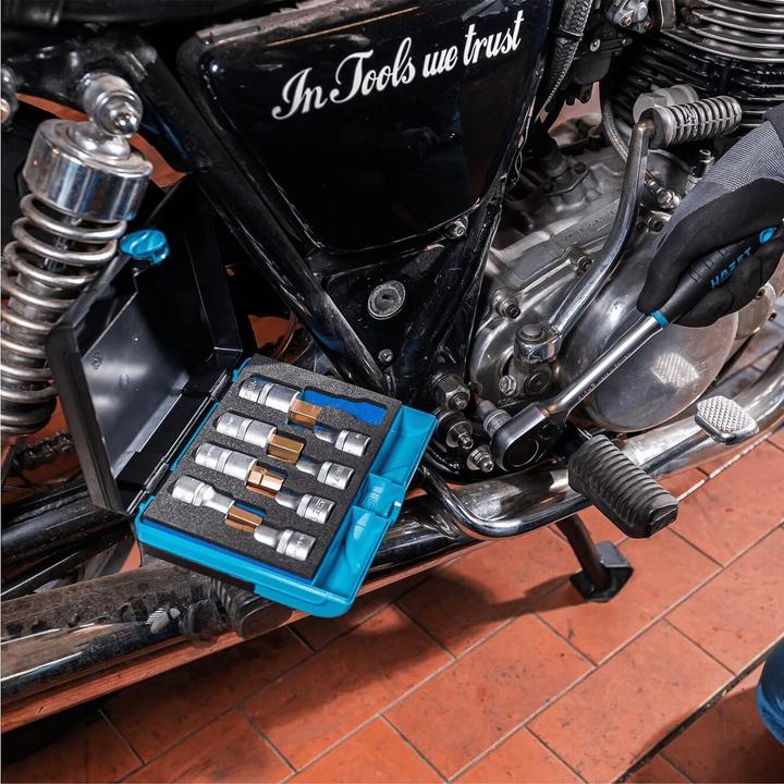 Produktbild HAZET Schraubendreher-Steckschlüsseleinsatz Satz 986/9N ∙ Vierkant12,5 mm (1/2 Zoll) ∙ Innen Sechsk…