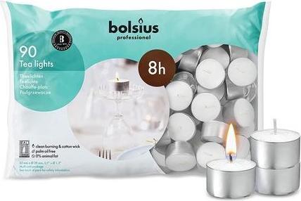 Produktbild Multi 90 Bolsius Long Burn 8 Hour Tea Lights Professional Tealights Kerzen (90 Stk.)