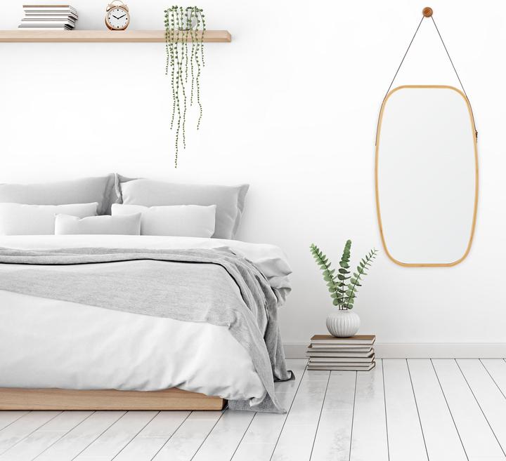 Actual product image Relaxdays Oval Wall Mirror with Strap (43.5 x 1.5 x 76.5 cm)