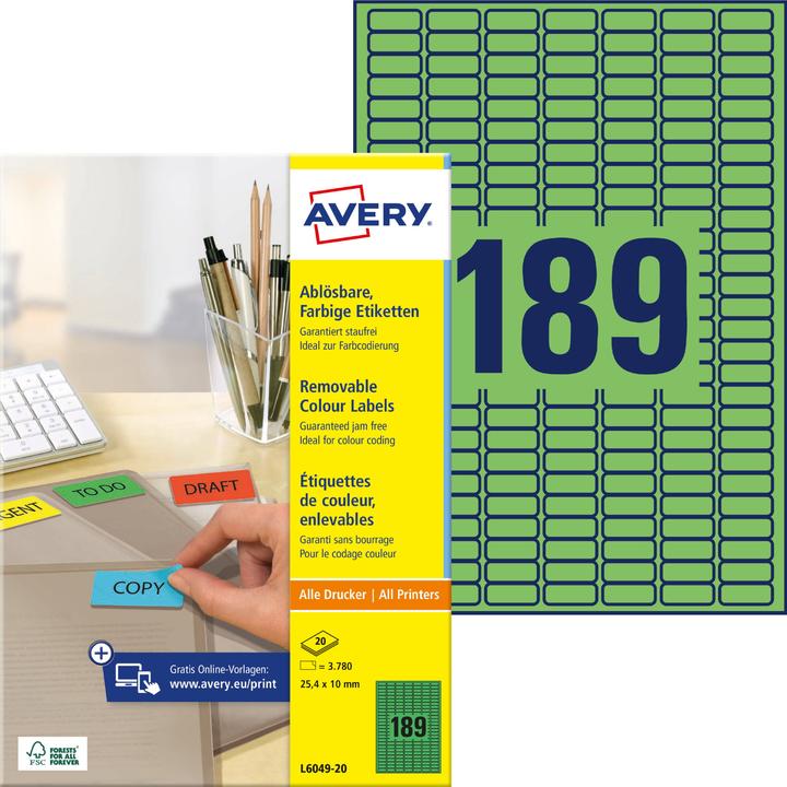 Produktbild Avery Organisationsetiketten grün