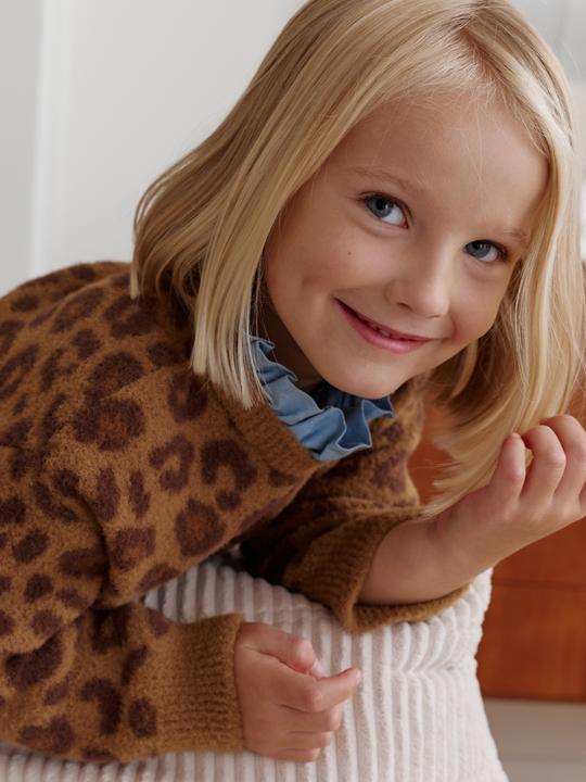 Produktbild Vertbaudet Mädchen Pullover LEOPARD Familien-Capsule (104, 98)