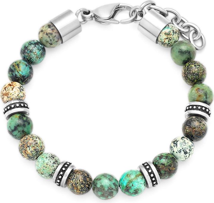 Leyda Bracciale con pietre preziose e acciaio inossidabile (22 cm, Pietra, Acciaio inossidabile)