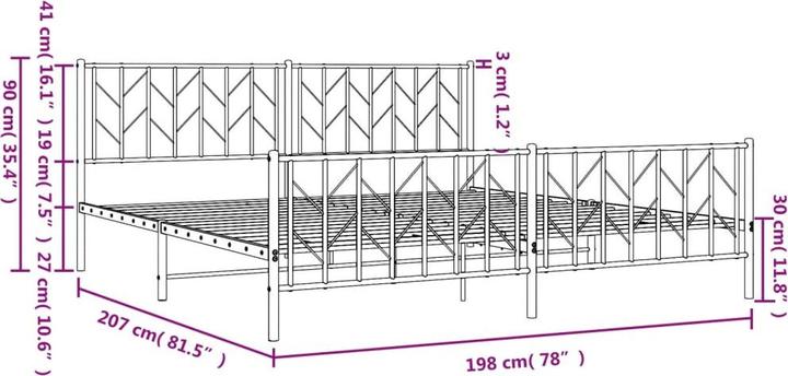 Image du produit vidaXL Bettgestell (193 x 203 cm)