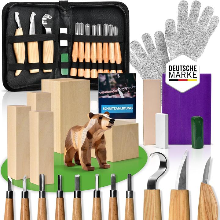 Immagine prodotto Purewerk Holzschnitzset für Erwachsene (22-teilig)
